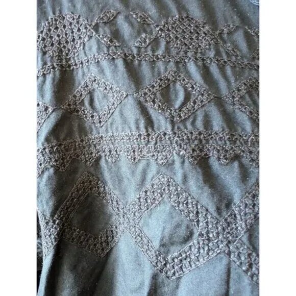 Black Jack Mens Embroidered Long Sleeve Button Front Shirt Dark Gray Large - Picture 8 of 8